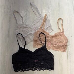 Rue21 Lace Bandeau Trio - Black, White, and Tan Sz S & XS